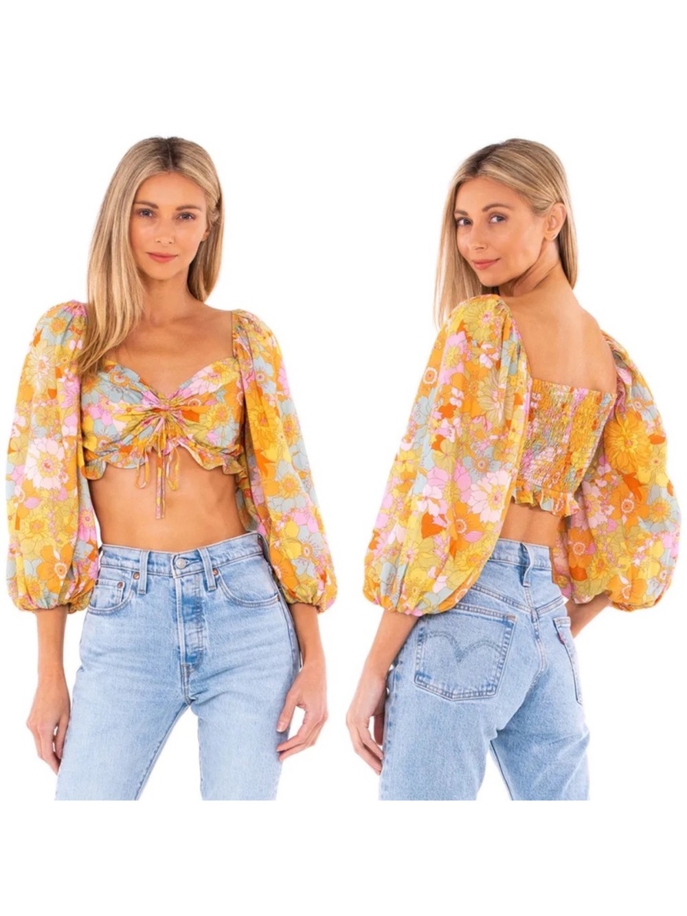 NWT Show Me Your MuMu Jenna Top in Groovy Blooms Size Small